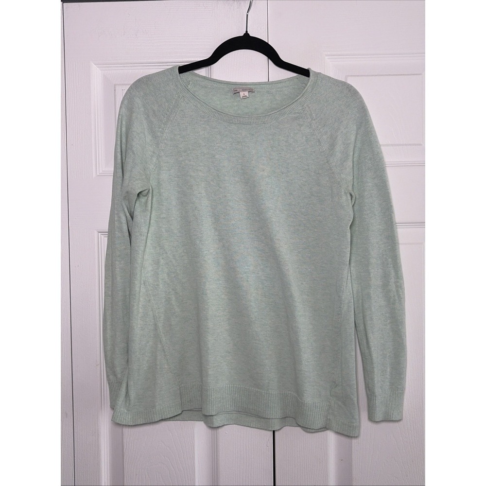 Gap Raglan Crewneck Sweater Womens Size S Mint Green Heathered Knit Cotton